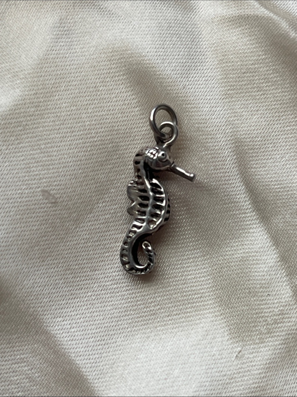 Sterling silver Seahorse Reptile Charm Pendant - Silver